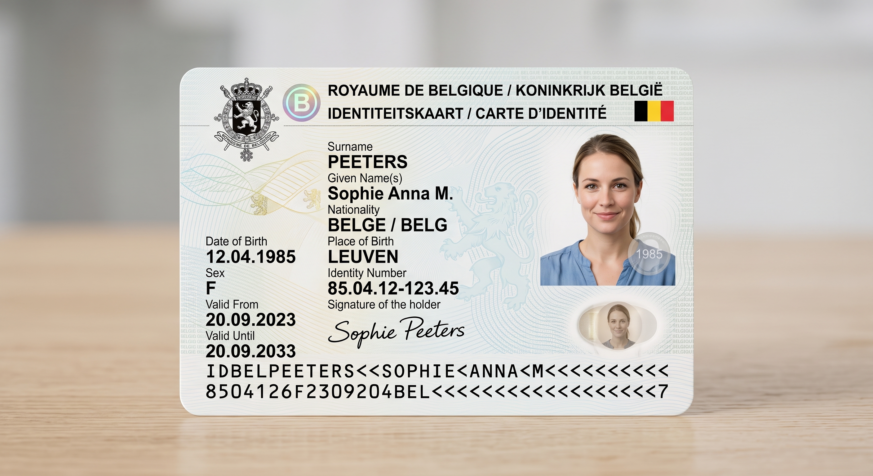 Voorbeeld Belgische ID-kaart